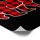 Mimi Bear Red Plaid Christmas Costume Matching Fam ポスター (角)