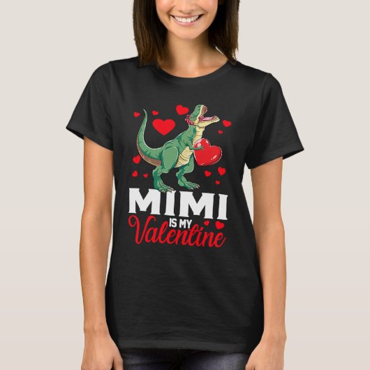 Mimi Is My Valentine rex Saurus Happy Valentines D Tシャツ (正面)