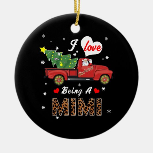 Mimi Lover | I Love Being A Mimi Christmas Tree セラミックオーナメント (正面)