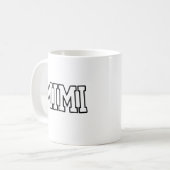 Mimi Name Typography Design コーヒーマグカップ (正面左)