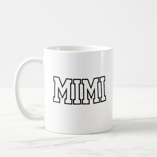 Mimi Name Typography Design コーヒーマグカップ (左)