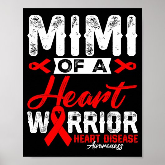 Mimi Of A Heart Warrior Heart Disease Red Ribbon M ポスター (正面)