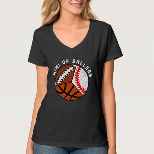 Mimi Of Ballers Baseball Basketball Football Mimi Tシャツ (正面)