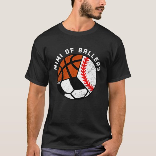 Mimi Of Ballers Baseball Soccer Basketball Mimi Tシャツ (正面)