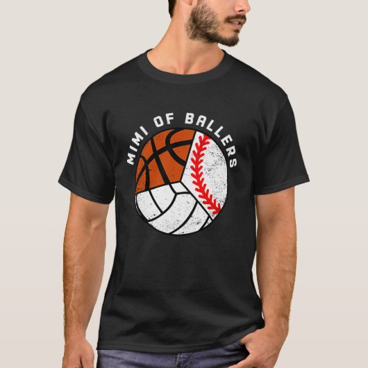 Mimi Of Ballers Baseball Volleyball Basketball Mim Tシャツ (正面)