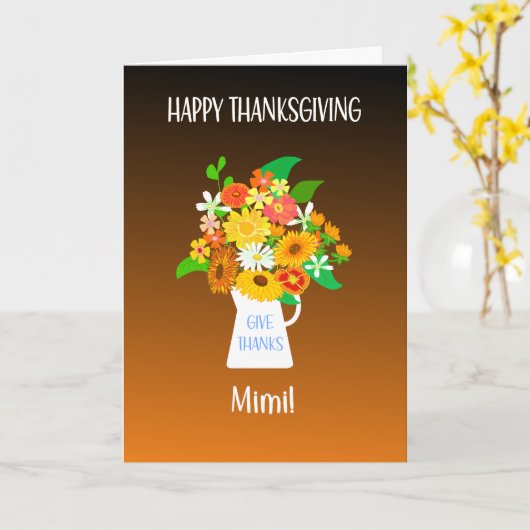Mimi Thanksgiving花束 カード (黄色い花)