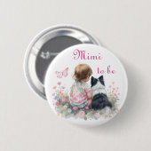 Mimi to be | Pink Baby and Puppy Baby Shower 缶バッジ (正面&裏面)