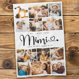 Mimi We Love youハートモダンPhoto Collage キッチンタオル