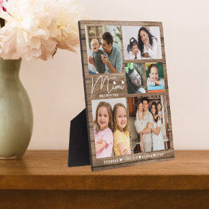 Mimi We Love You Grandkids 6 Photo 素朴 Wood フォトプラーク