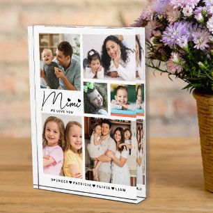 Mimi We Love You Grandkids Names Collage 6 フォトブロック