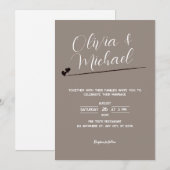Mimimalistエレガントな結婚式招待状 招待状 (正面/裏面)