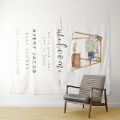 Mimimalist Boho赤ちゃんシャワー服ウェルカムサイン タペストリー (インサイチュ(横))