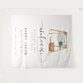 Mimimalist Boho赤ちゃんシャワー服ウェルカムサイン タペストリー (正面(横))