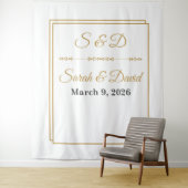 Mimimalist Gold Border Wedding Banner タペストリー (インサイチュ)