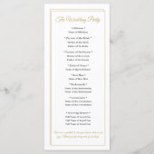 Mimimalist Gold Border Wedding Program プログラム (裏面)