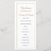 Mimimalist Gold Border Wedding Program プログラム (正面)