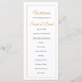 Mimimalist Gold Border Wedding Program プログラム