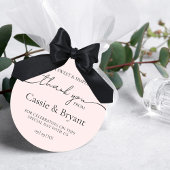 Miminal Black モダンand White's 結婚 Thank You ラウンドシール