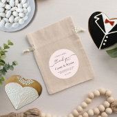 Miminal Black モダンand White's 結婚 Thank You ラウンドシール