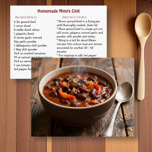 Mimi's Chili Recipe Card ポストカード