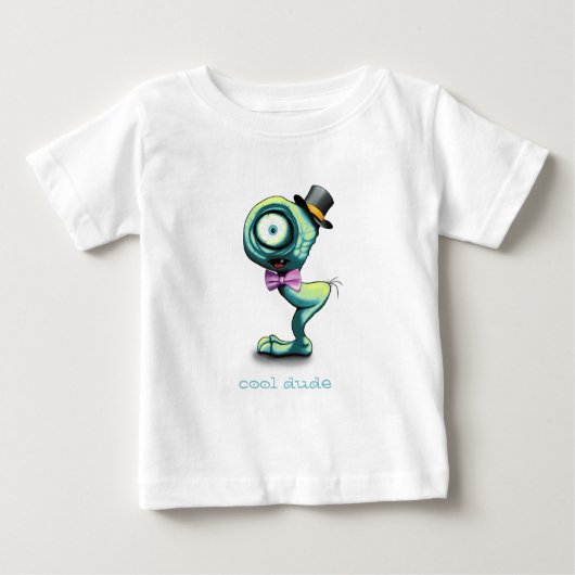 Mimo a Cute Mini Monster クール Dude ベビーTシャツ (正面)