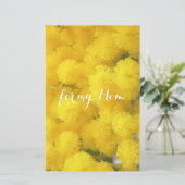 Mimosa。 黄色い春の花 便箋 (スタンド正面)