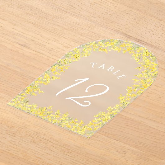 Mimosa Acrylic Table Number アクリル招待状 (レイダウン)