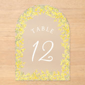 Mimosa Acrylic Table Number アクリル招待状 (正面)