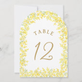 Mimosa Arch Table Number 招待状 (裏面)