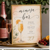 Mimosa Bar Baby Shower Sign ポスター