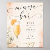 Mimosa Bar Baby Shower Sign ポスター (正面)