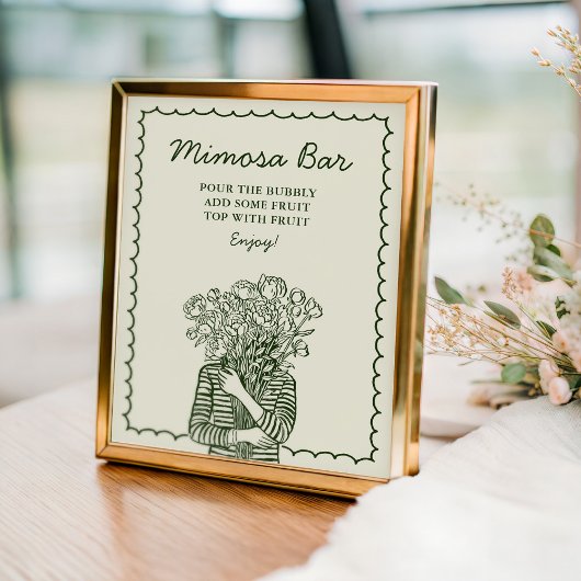 Mimosa Bar Fresh Off The Market Bridal Sign ポスター