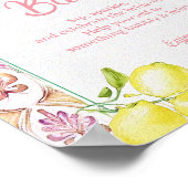 Mimosa Bar Sign Pink Yellow Lemon | Bridal Shower  ポスター (角)