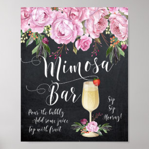 Mimosa Bar Wedding Sign Lilac Floral ポスター