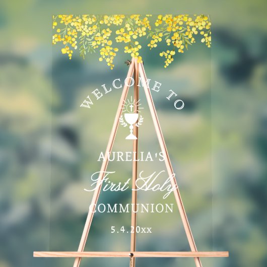 Mimosa First Communion Welcome アクリルサイン (ニュートラル)