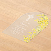Mimosa Flowers Arch Baptism アクリル招待状 (レイダウン)