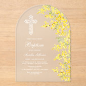 Mimosa Flowers Arch Baptism アクリル招待状 (正面)