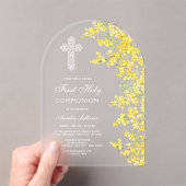Mimosa Flowers Arch First Communion アクリル招待状 (インサイチュ (ポータブル))