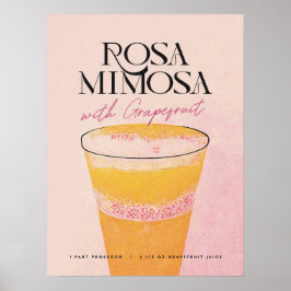 Mimosa Homebar：ピンクのレトロカクテルのポスター ポスター