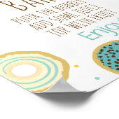 Mimosa Mom-osaバードーナツ赤ちゃんシャワーテーブルサイン ポスター (角)