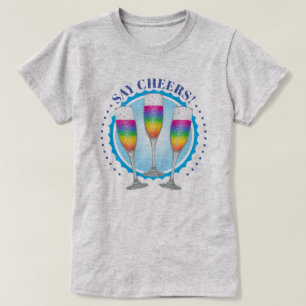 Mimosa Rainbow Champagne Glasses T-Shirt Tシャツ