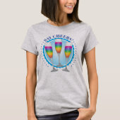 Mimosa Rainbow Champagne Glasses T-Shirt Tシャツ (正面)
