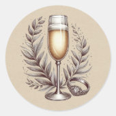 Mimosas & Matrimony ラウンドシール (正面)