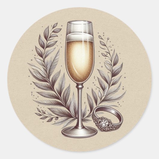 Mimosas & Matrimony ラウンドシール (正面)