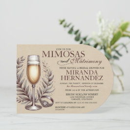 Mimosas & Matrimony Bridal Shower Invitation 招待状