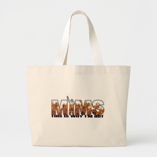 MIMS Totebag -こういうわけで私は熱いロゴです-黒 ラージトートバッグ (正面)