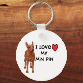 Min Pin Keychain「I love my Min Pin」 キーホルダー (正面)