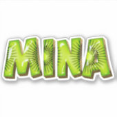 Mina Name Kiwi Design Aufkleber Sticker シール (正面)