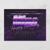 Mina Name Vorname lila Postkarte Geburtstag ポストカード (正面)