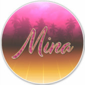 Mina Vorname Name golden pink Aufkleber Sticker シール (正面)
